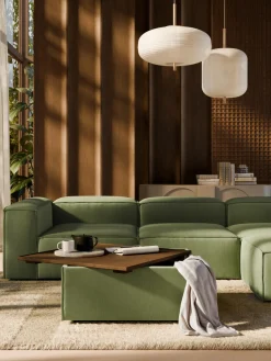 Reposapiés puf de pana con espacio de almacenamiento Lennon