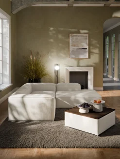 Reposapiés puf de pana con espacio de almacenamiento Lennon