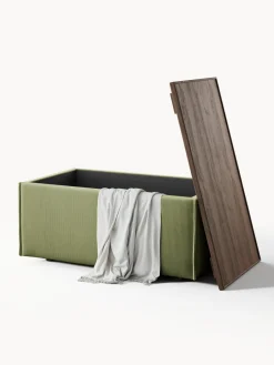 Reposapiés puf de pana con espacio de almacenamiento Lennon