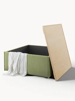 Reposapiés puf de pana con espacio de almacenamiento Lennon