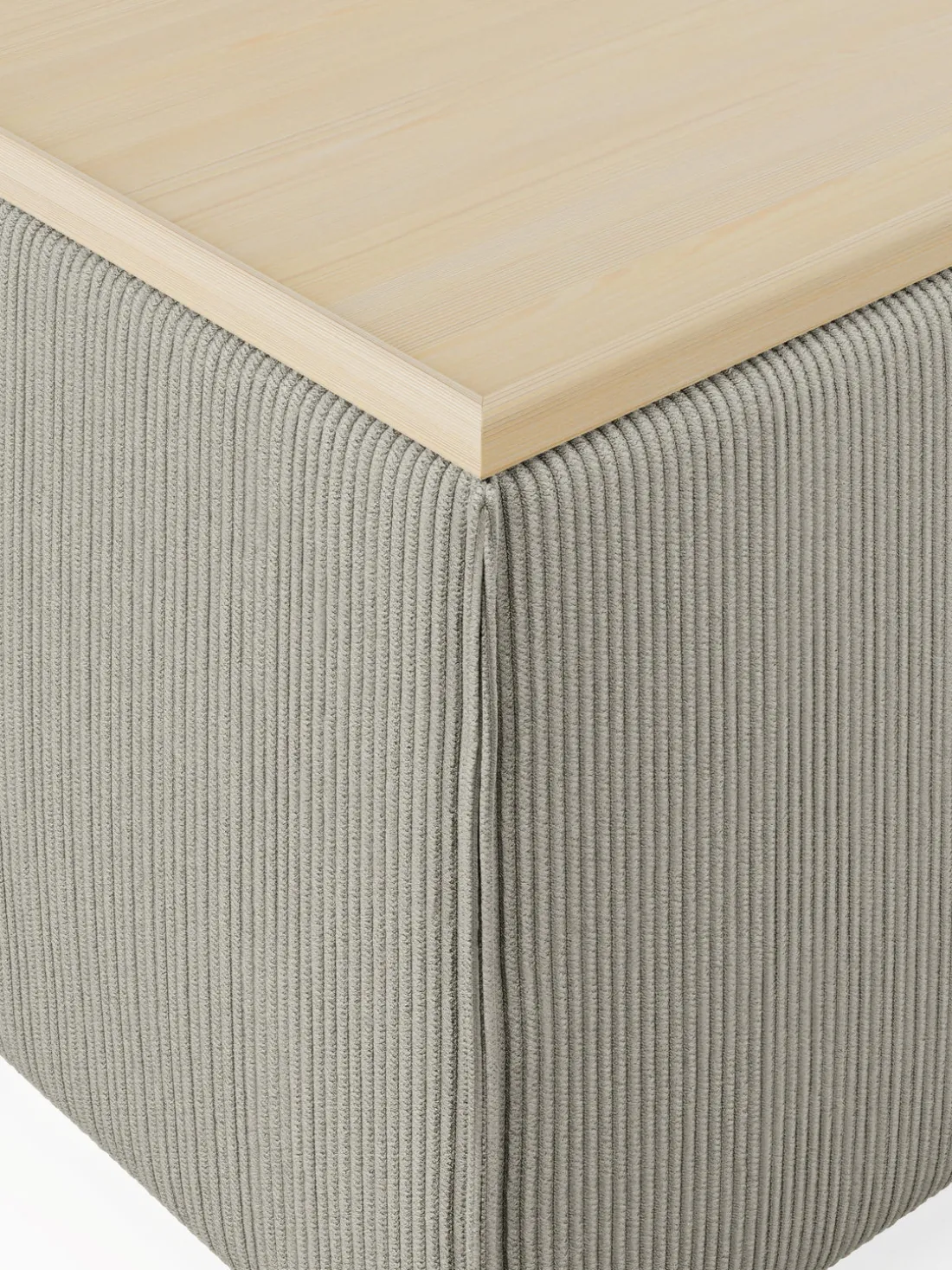 Reposapiés puf de pana con espacio de almacenamiento Lennon