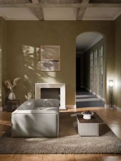 Reposapiés puf de pana con espacio de almacenamiento Lennon