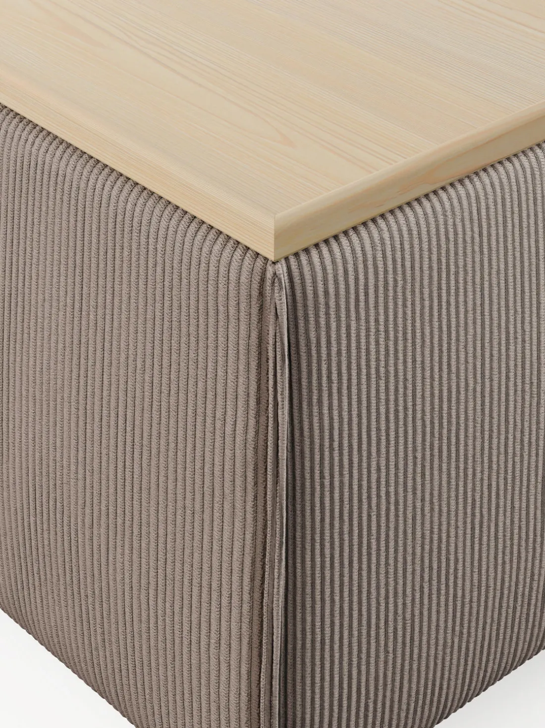 Reposapiés puf de pana con espacio de almacenamiento Lennon