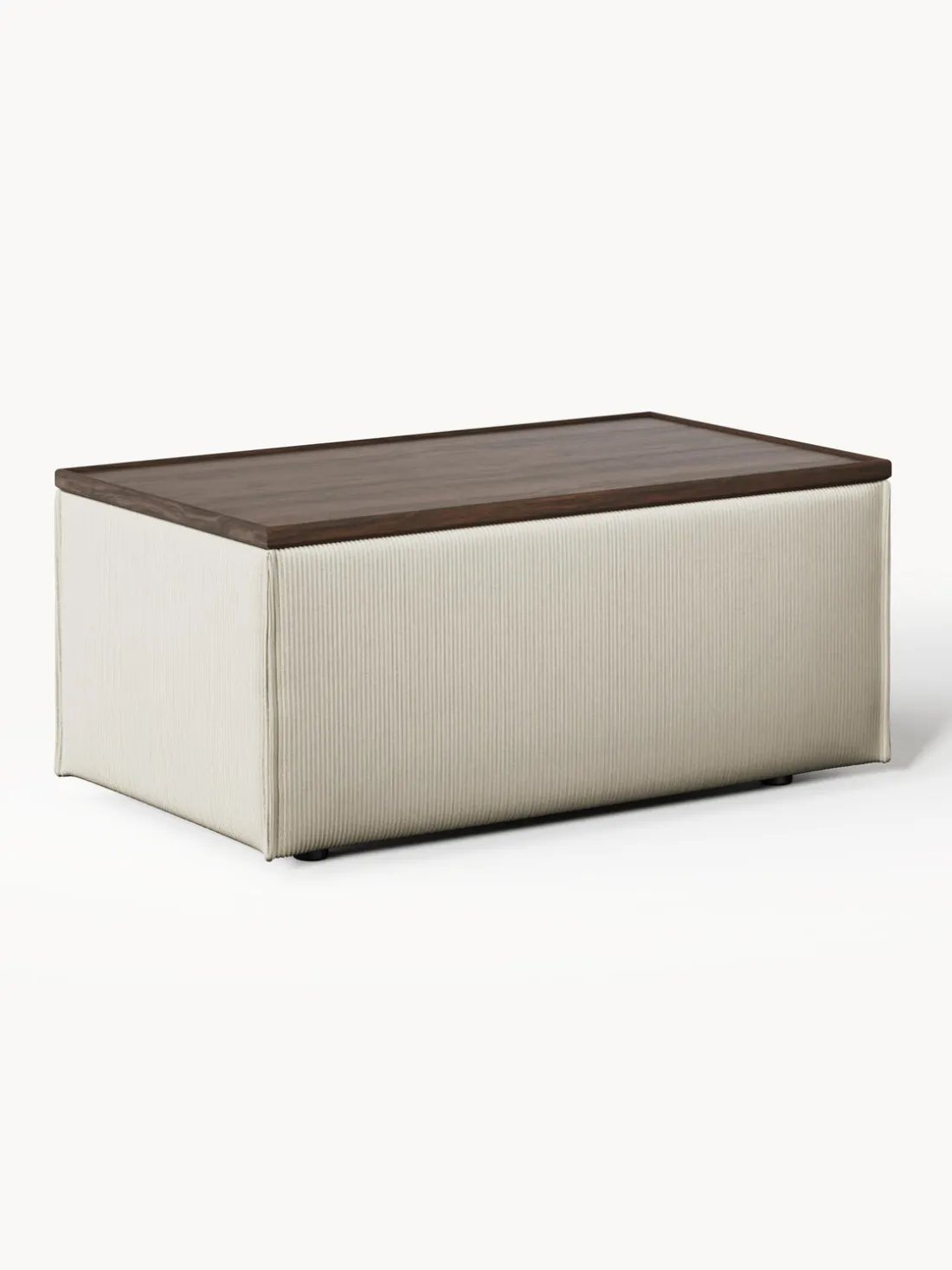 Reposapiés puf de pana con espacio de almacenamiento Lennon