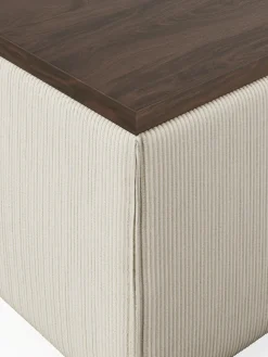 Reposapiés puf de pana con espacio de almacenamiento Lennon