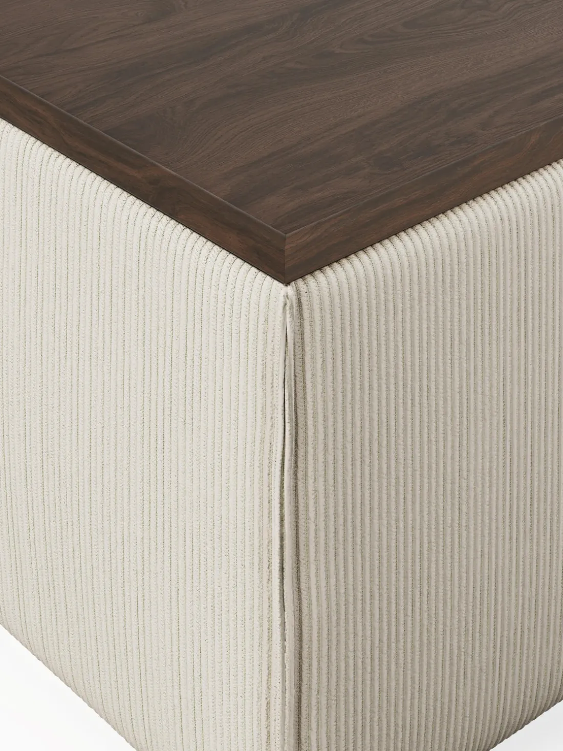 Reposapiés puf de pana con espacio de almacenamiento Lennon