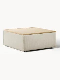 Reposapiés puf de pana con espacio de almacenamiento Lennon