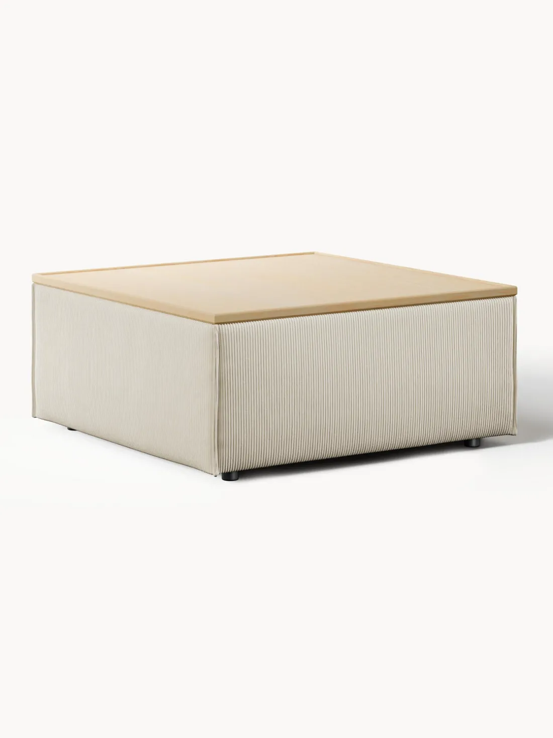 Reposapiés puf de pana con espacio de almacenamiento Lennon