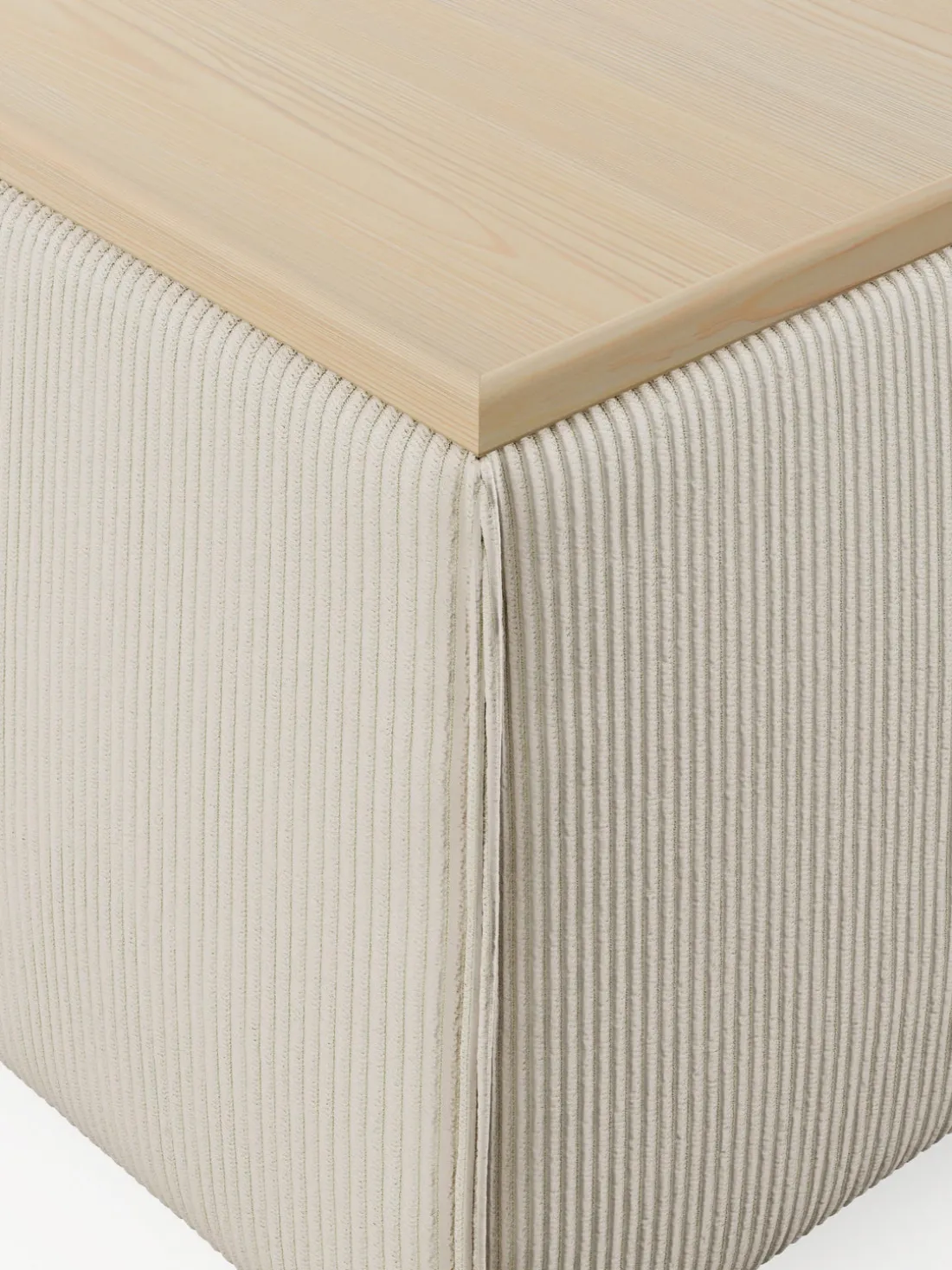 Reposapiés puf de pana con espacio de almacenamiento Lennon