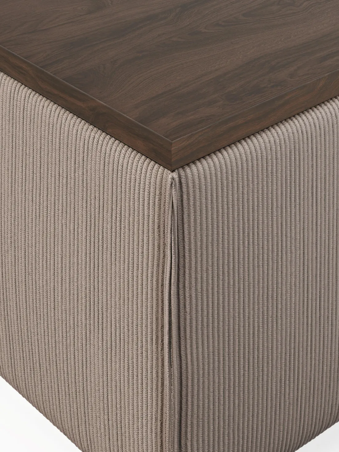 Reposapiés puf de pana con espacio de almacenamiento Lennon