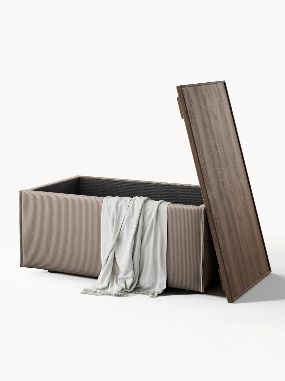 Reposapiés puf de pana con espacio de almacenamiento Lennon