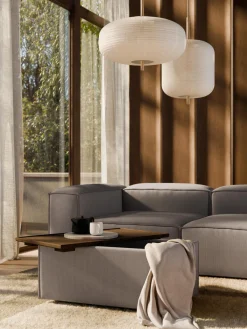 Reposapiés puf de pana con espacio de almacenamiento Lennon