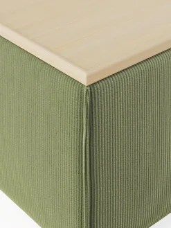 Reposapiés puf de pana con espacio de almacenamiento Lennon