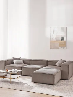 Reposapiés puf de pana Lennon