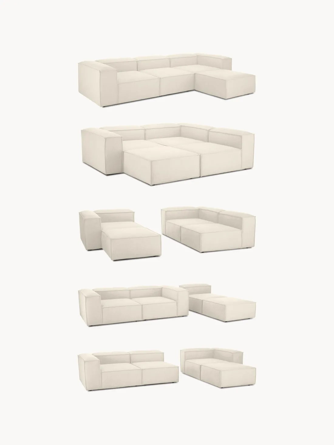 Reposapiés puf de pana Lennon