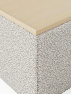 Reposapiés puf en tejido bouclé con espacio de almacenamiento Lennon