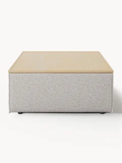 Reposapiés puf en tejido bouclé con espacio de almacenamiento Lennon