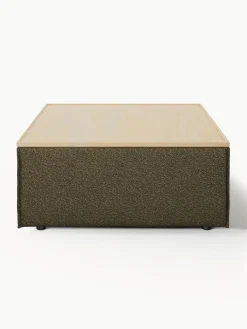 Reposapiés puf en tejido bouclé con espacio de almacenamiento Lennon