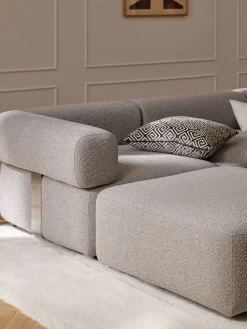 Reposapiés puf en tejido bouclé Anton