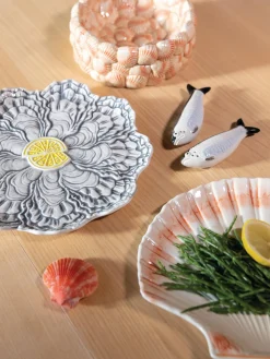 Salero y pimentero artesanales de dolomita Sardine, 2 uds.