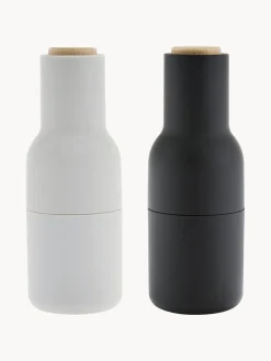 Salero y pimentero de diseño con tapa de haya Bottle Grinder, 2 uds.