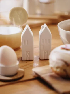 Salero y pimentero de porcelana Home, 2 uds.