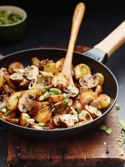 Sartén de hierro fundido con mango de madera Wood