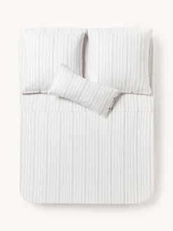 Sábana encimera de lino lavado con rayas Telma