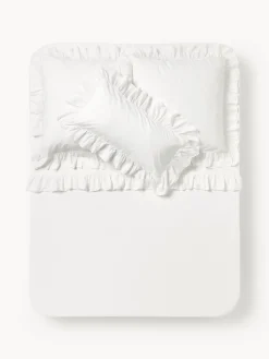 Sábana encimera de percal con volantes Louane