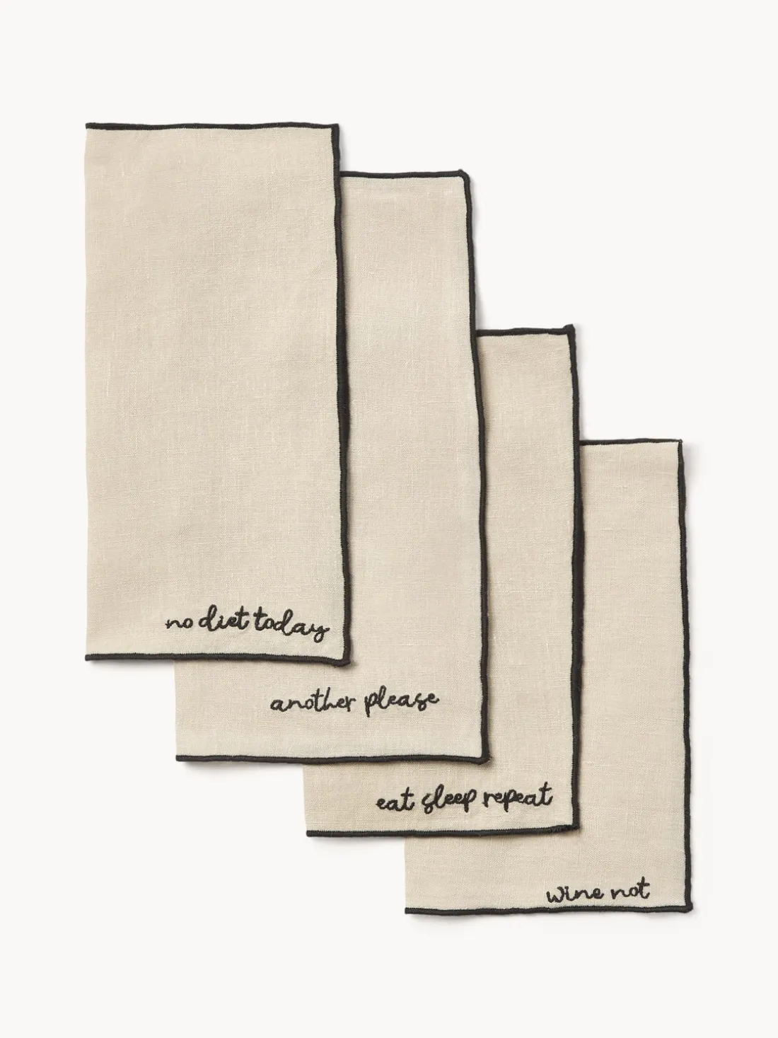 Servilletas de cóctel de lino con bordado Cosmo, 4 uds.