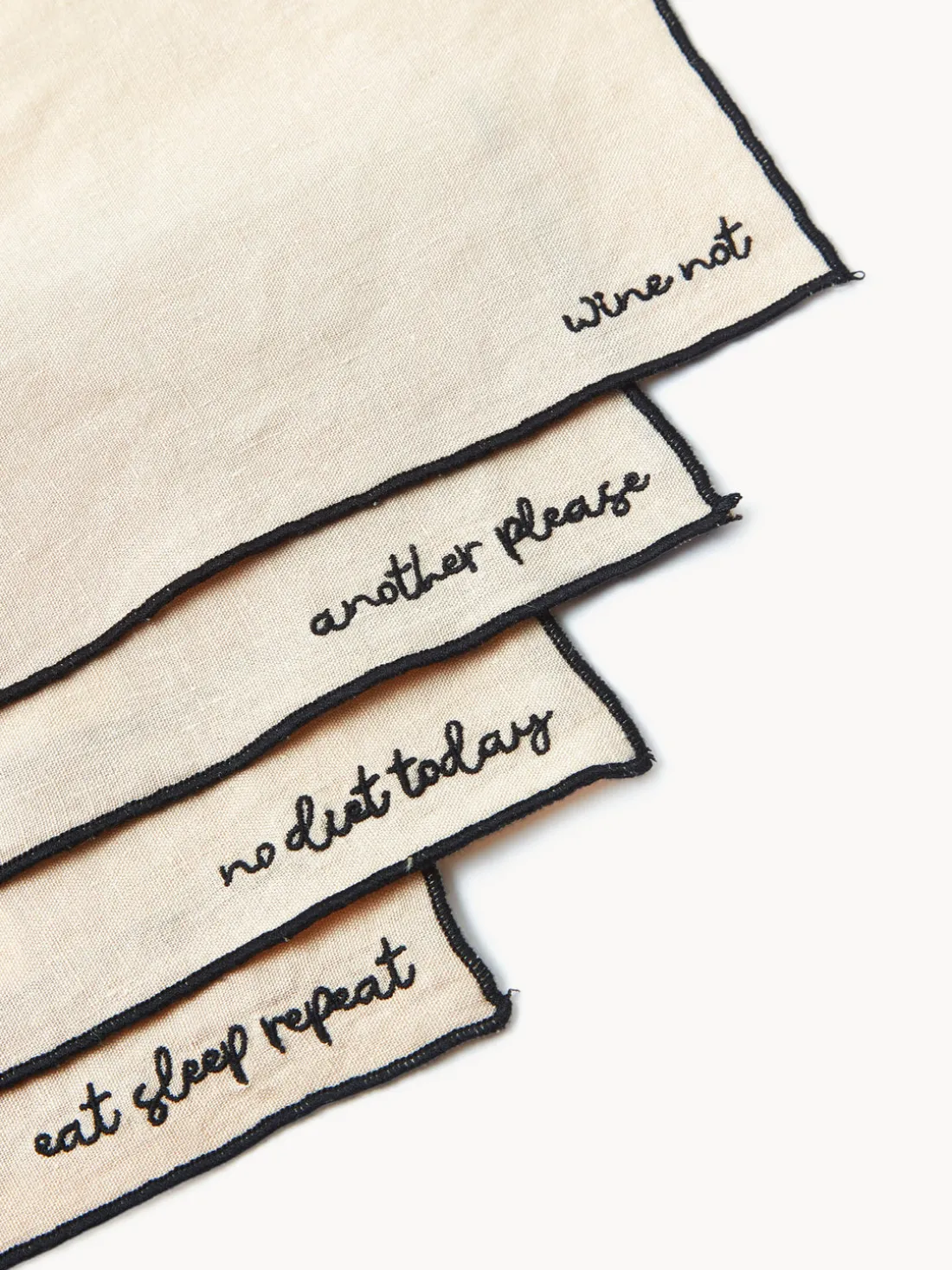 Servilletas de cóctel de lino con bordado Cosmo, 4 uds.