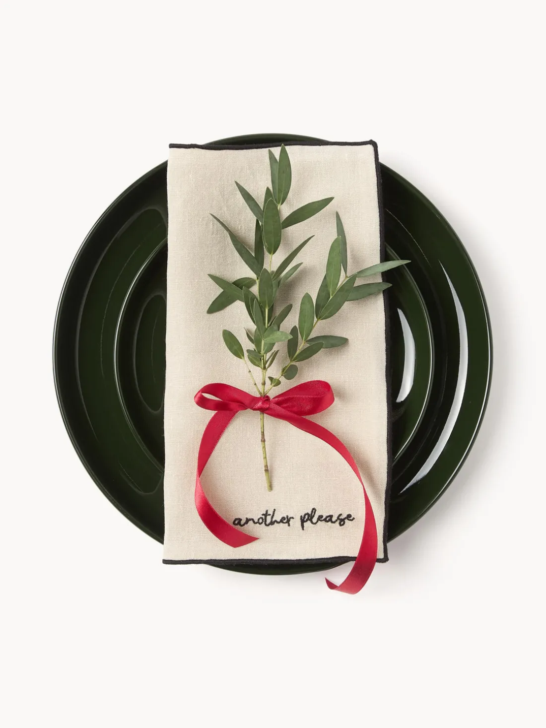 Servilletas de cóctel de lino con bordado Cosmo, 4 uds.