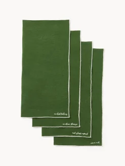 Servilletas de lino con bordado Cosmo, 4 uds.
