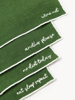 Servilletas de lino con bordado Cosmo, 4 uds.