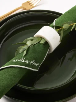 Servilletas de lino con bordado Cosmo, 4 uds.