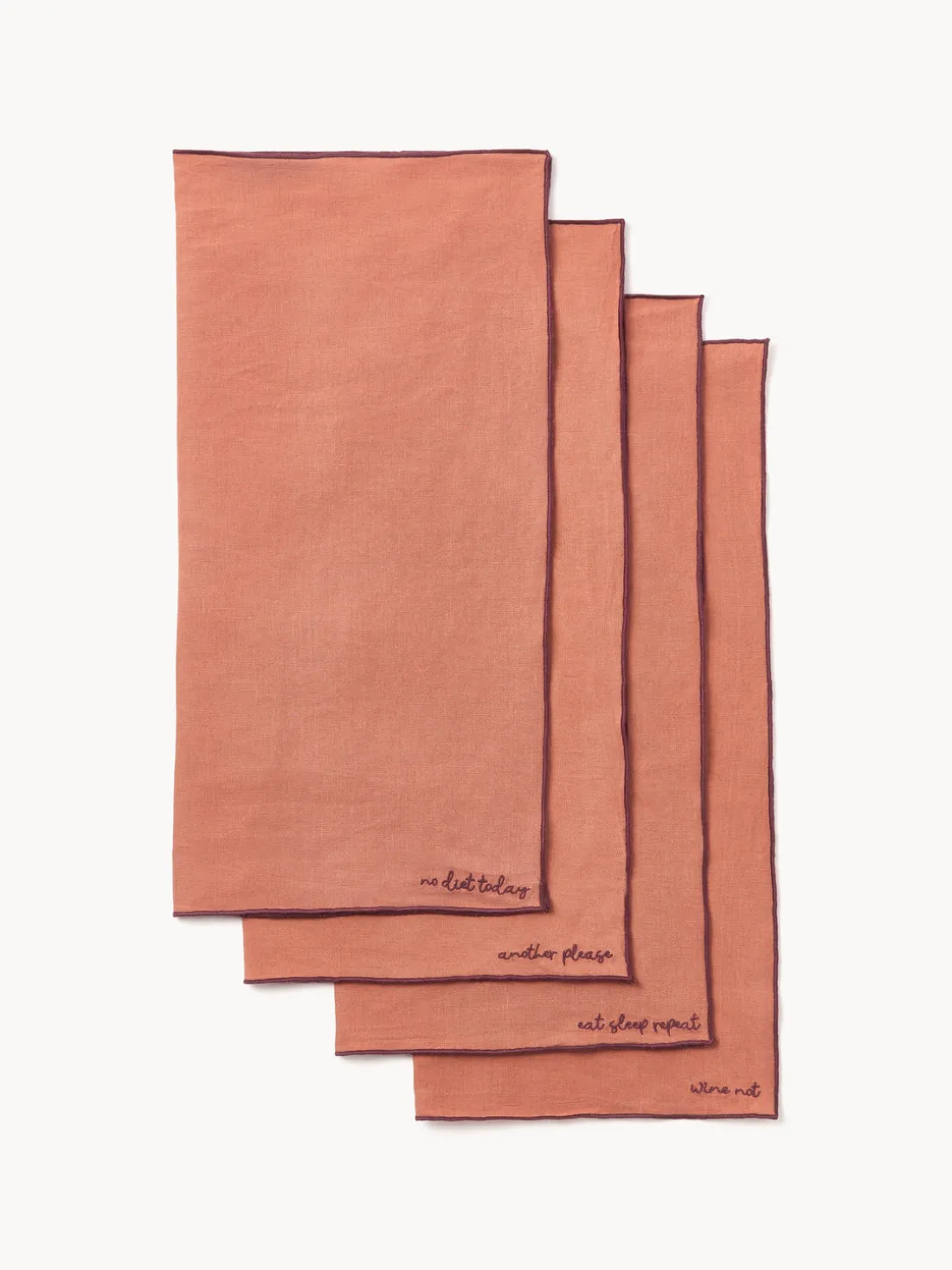 Servilletas de lino con bordado Cosmo, 4 uds.