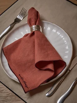 Servilletas de lino con bordado Cosmo, 4 uds.