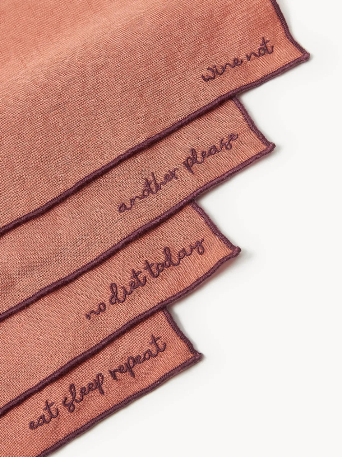 Servilletas de lino con bordado Cosmo, 4 uds.