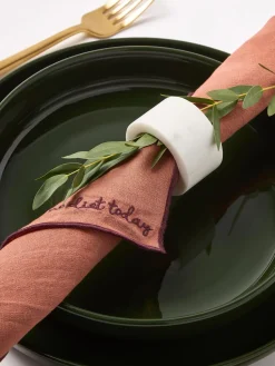 Servilletas de lino con bordado Cosmo, 4 uds.