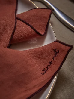 Servilletas de lino con bordado Cosmo, 4 uds.