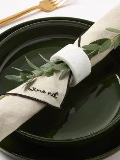 Servilletas de lino con bordado Cosmo, 4 uds.