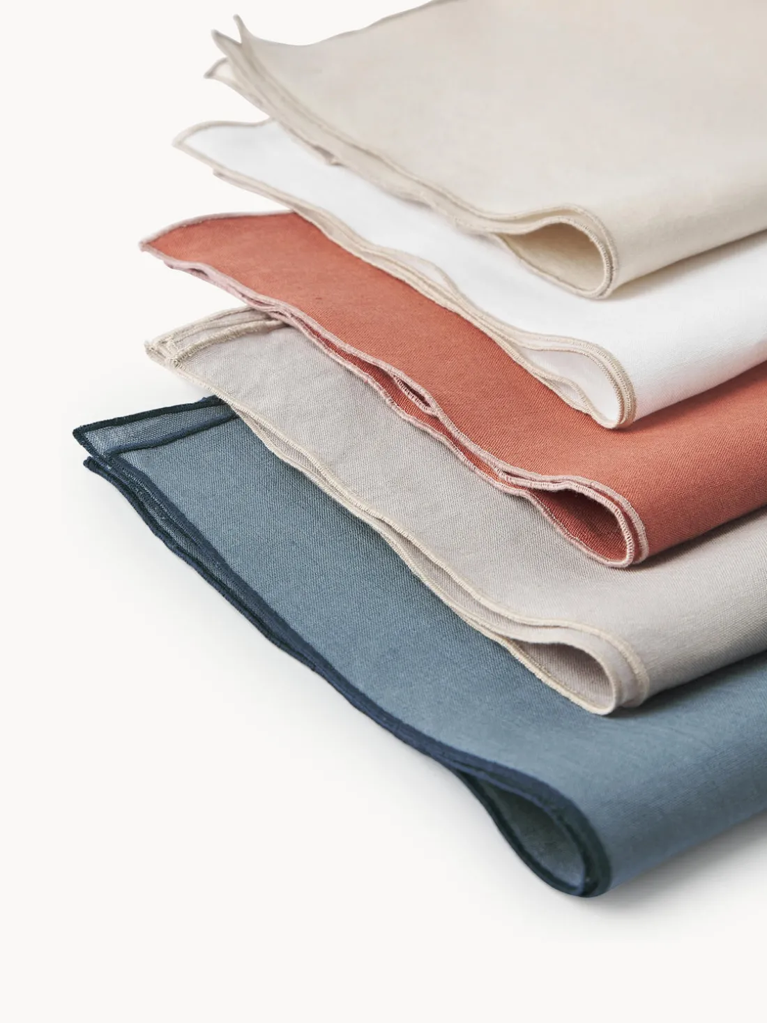 Servilletas de lino con ribete Kennedy, 4 uds.