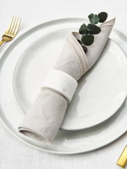 Servilletas de lino con ribete Kennedy, 4 uds.