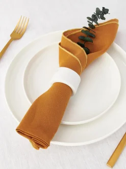 Servilletas de lino con ribete Kennedy, 4 uds.