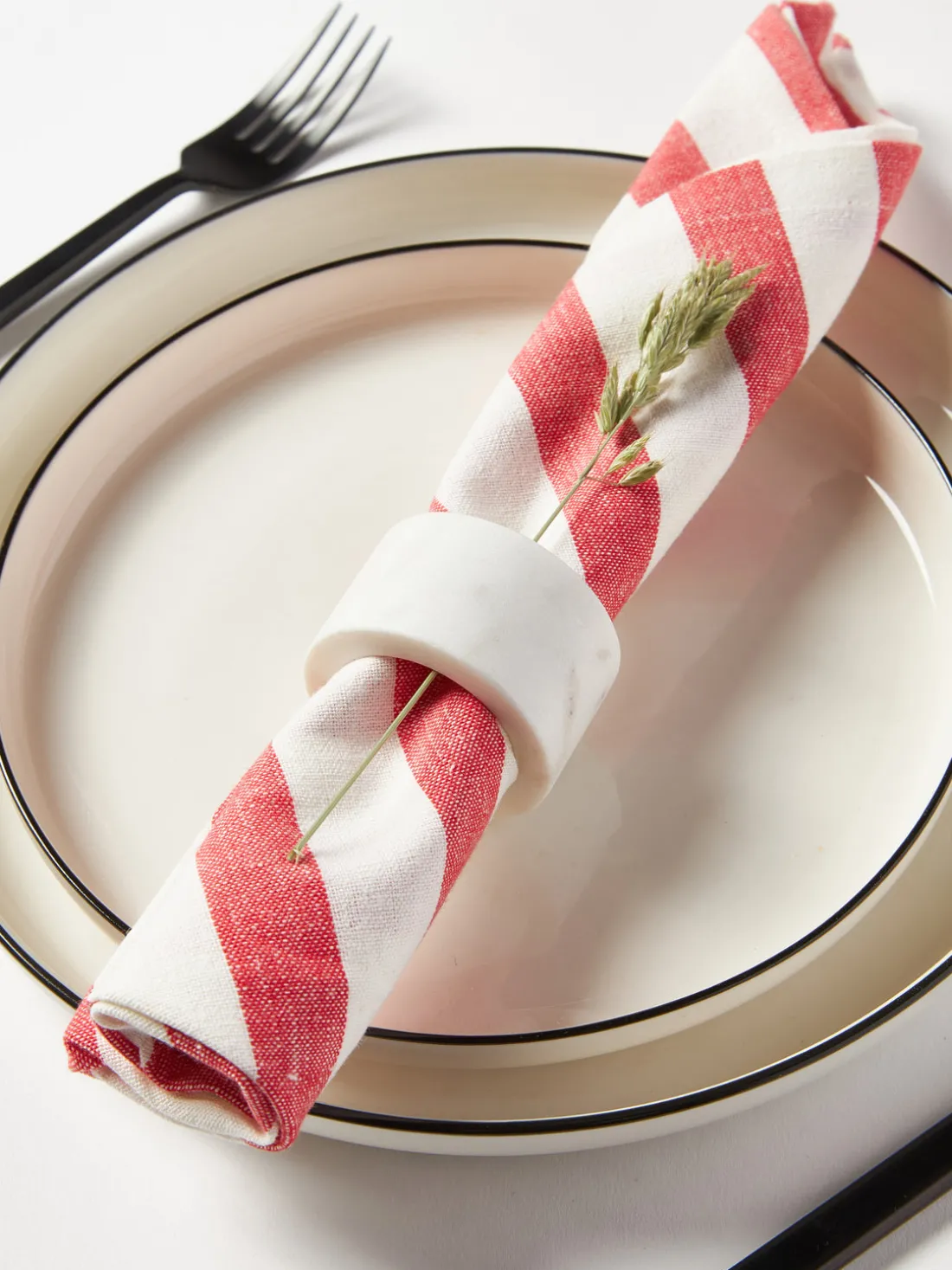 Servilletas de tela a rayas Rimini, 4 uds.