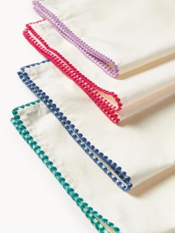 Servilletas de tela artesanales Zigzag, 4 uds.