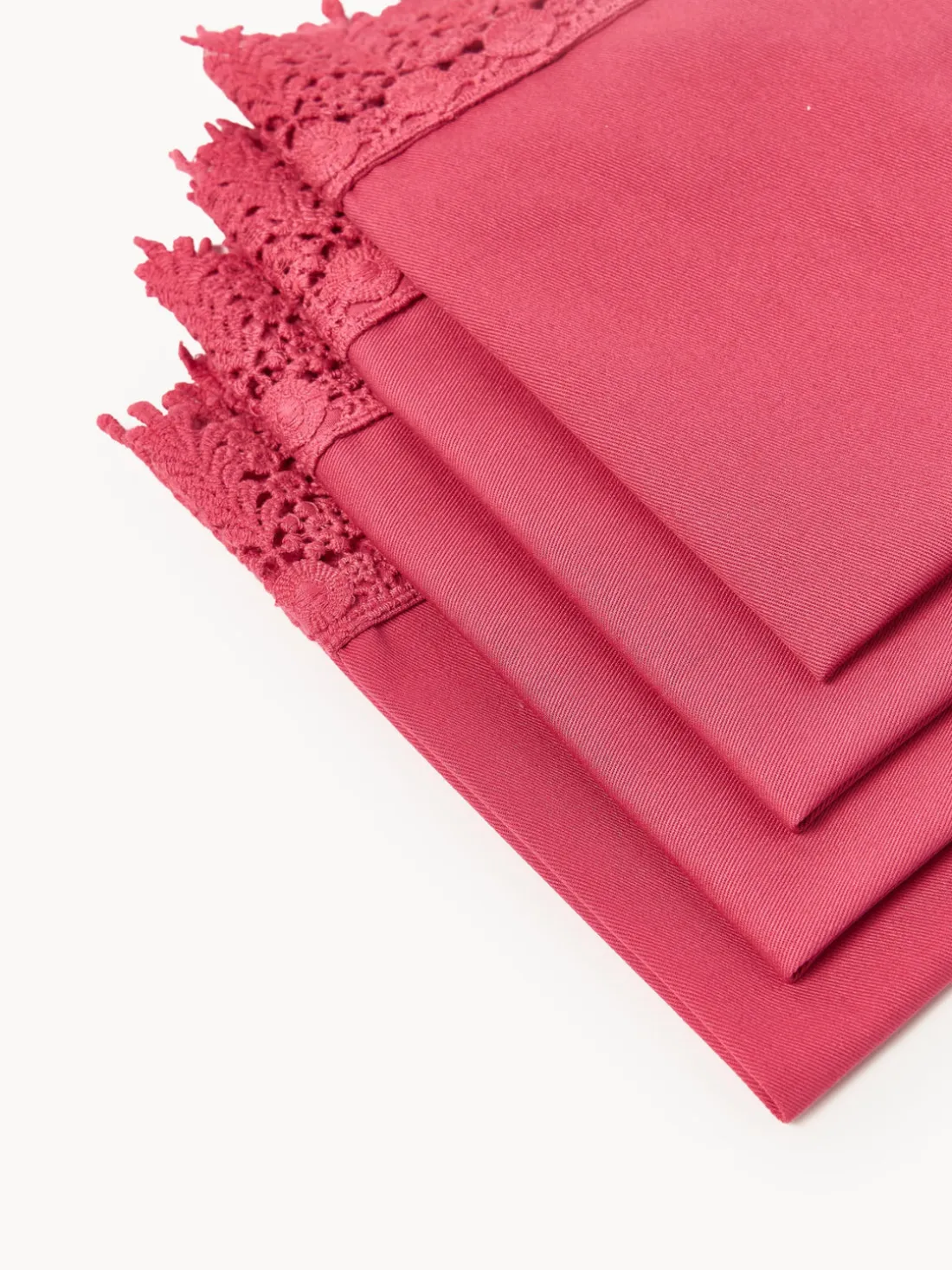 Servilletas de tela con ribete de encaje Flavia, 4 uds.