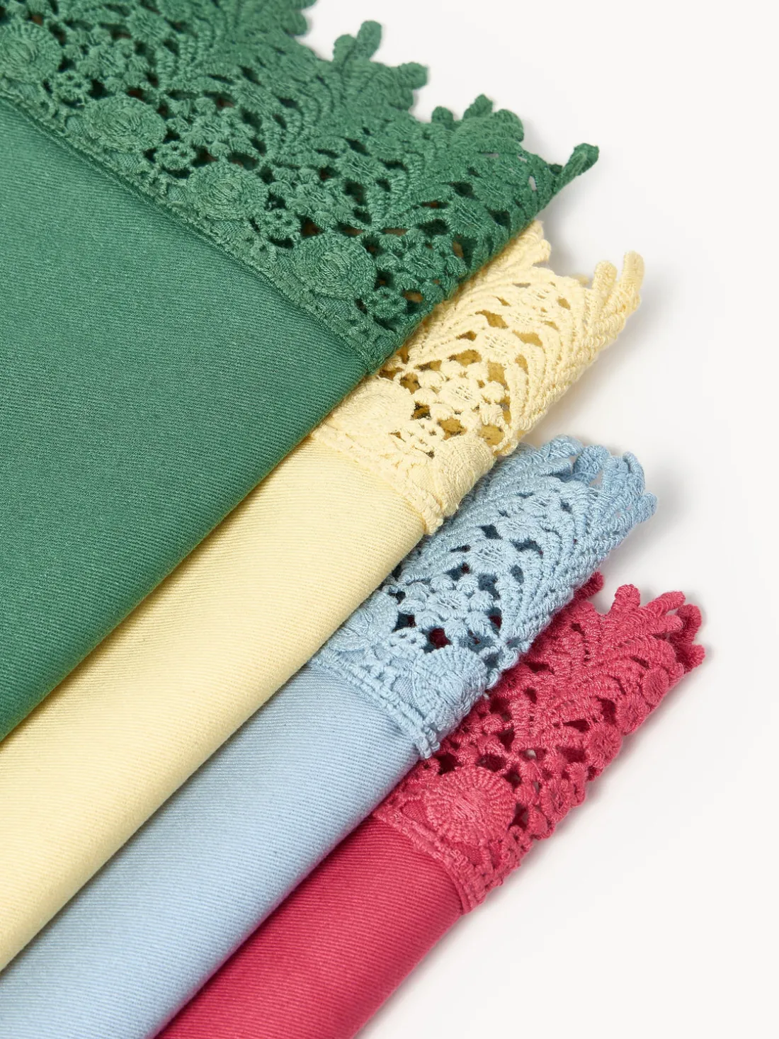 Servilletas de tela con ribete de encaje Flavia, 4 uds.