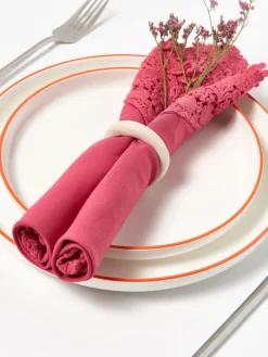 Servilletas de tela con ribete de encaje Flavia, 4 uds.