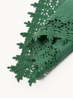 Servilletas de tela con ribete de encaje Flavia, 4 uds.